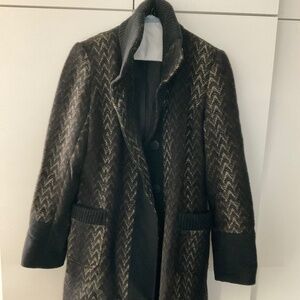 Via Spiga wool coat, black and brown ombré